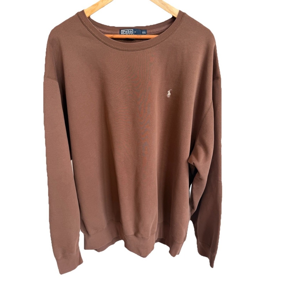 Vintage Polo Ralph Lauren Sweatshirt Men's XXL Brown Pullover Crewneck Rare